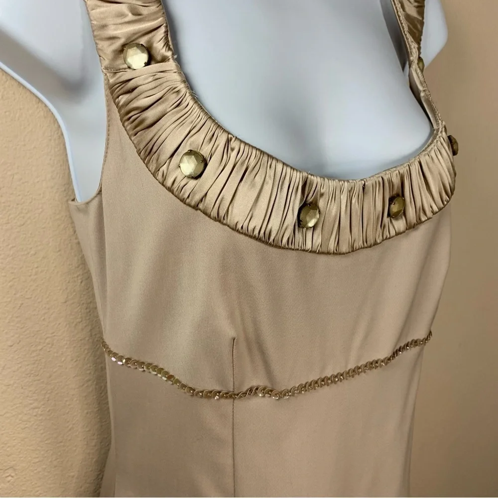 NEW Blumarine Wool Hand Embroidered Sleeveless Sequin Dress Size 6 Stretch